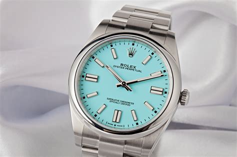 rolex vintage blue dial|Rolex with tiffany blue dial.